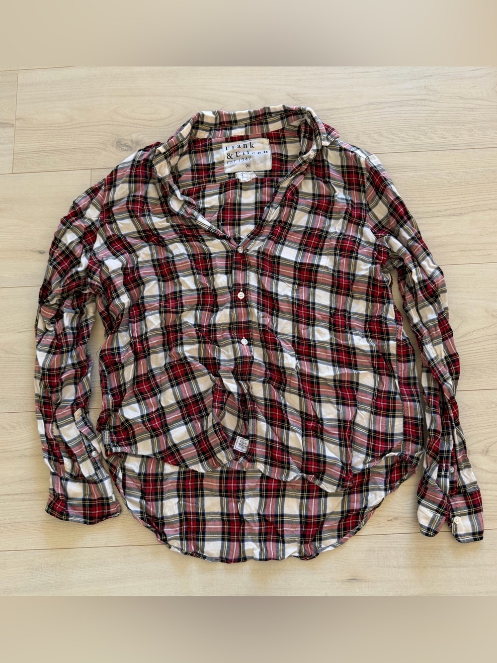 Frank & Eileen Red and Cream Plaid Button-Down Shirt